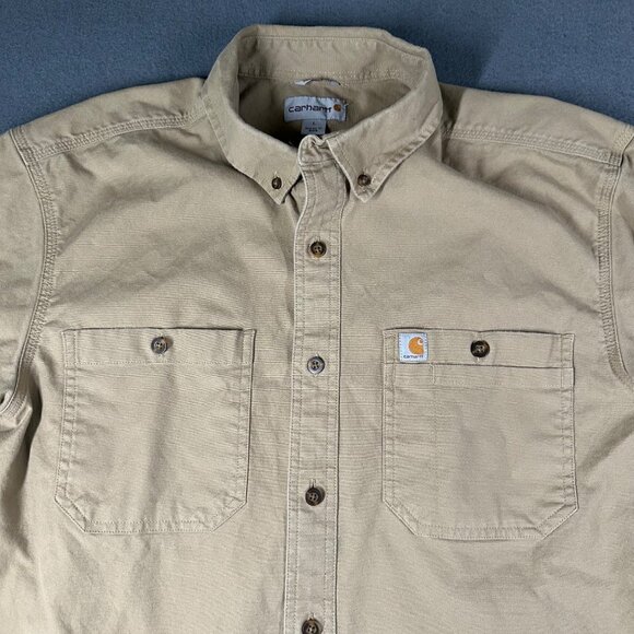Carhartt Mens L Rugged Flex Short Sleeve Button Down Work Shirt 103555 253 - Picture 2 of 10